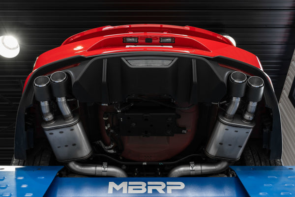 Échappement catback MBRP S72093CF inox, 4 sorties carbone – Mustang GT 5.0 (2018-2020)
