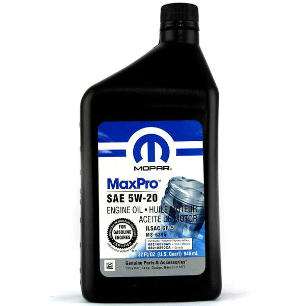Huile moteur Mopar MaxPro 5W-20 – bidon de 1 quart (0,946 L)